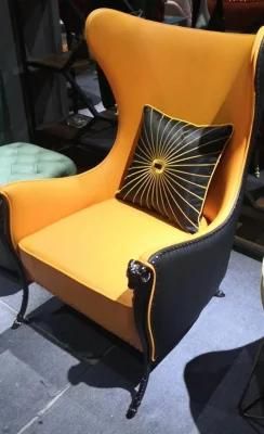 Deluxe Hotel High Back Lounge Chair with Sheep Head Armrest