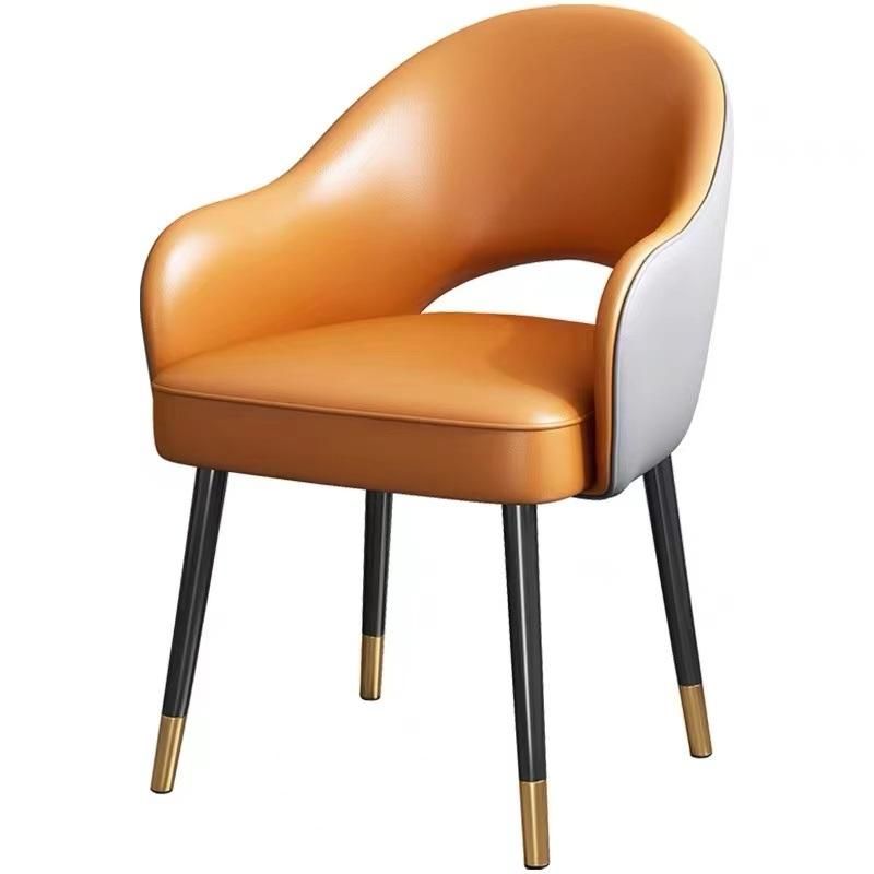 Okay Wholesale Design Room Furniture Nordic Velvet Fabric Modern Luxury Dining Chairs Metal Legs Black Gold PU Dining Chair