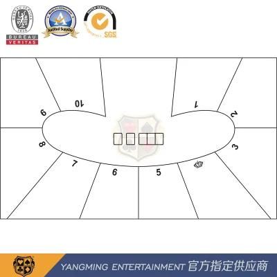 Oval Pea-Shaped Design 10-Person Texas Hold&prime;em Card Game Poker Table Waterproof Tablecloth Ym-Mrzd01g1