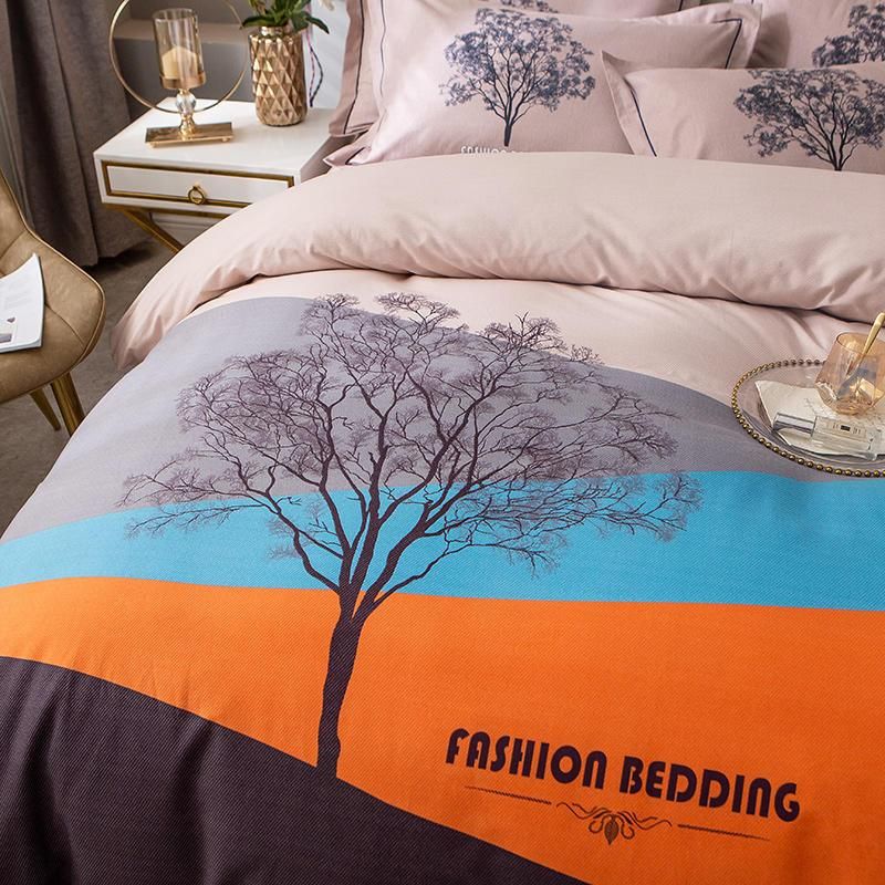 Home Decoration Good Quality Bedding Set Cotton Fabric Comfortable for 4PCS King Bed