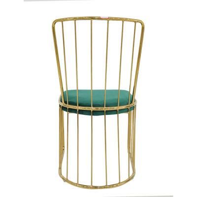 Wholesale Dining Furniture Gold Chrome Iron Legs Dining Chair Green Velvet Fabric Chair