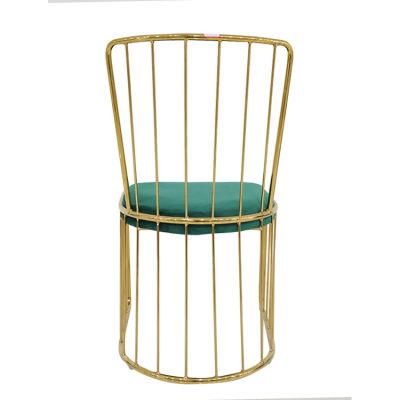 Wholesale Dining Furniture Gold Chrome Iron Legs Dining Chair Green Velvet Fabric Chair