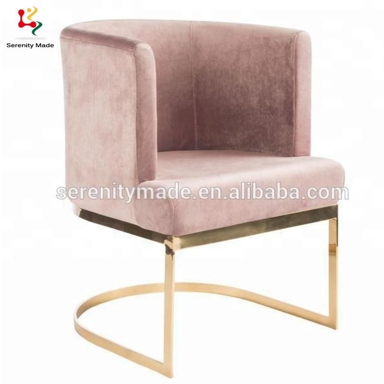 Modern Living Room Furniture Velvet Fabric Brass Legs Accent Chair