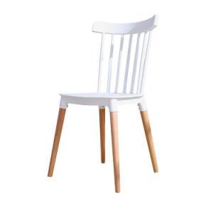 Best Price PP Seat and Wood Legs Dining Chair