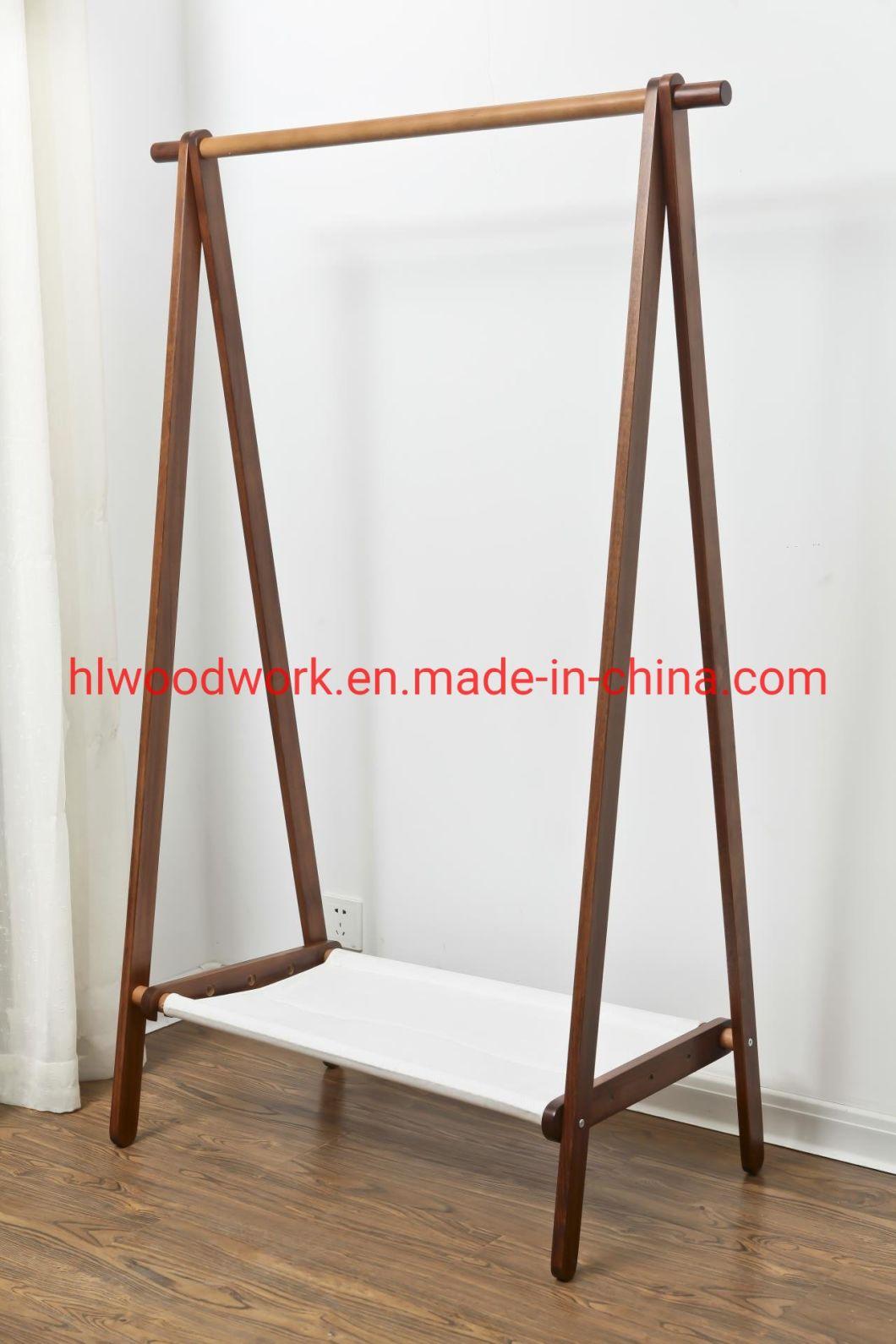 Beech Wood Stand Coat Rack Stand Hanger Foyer Furniture Brown Color Fabric Style Living Room Coat Rack