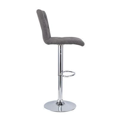 Minimalist PU Leather Swivel Adjustable Cafe Furniture High Middle Back Bar Stool Chair