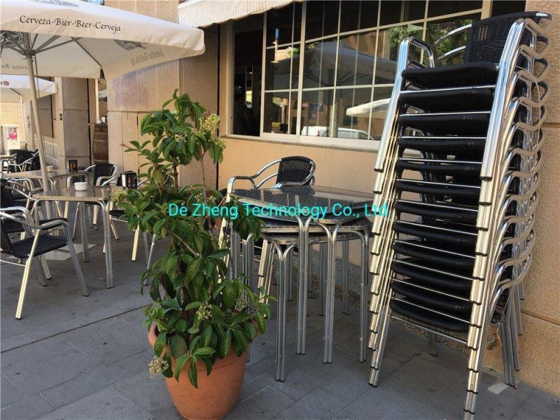 Outdoor Commercial Rattan Wicker Restaurant Relaxing Wicker Aluminum Dining Chair