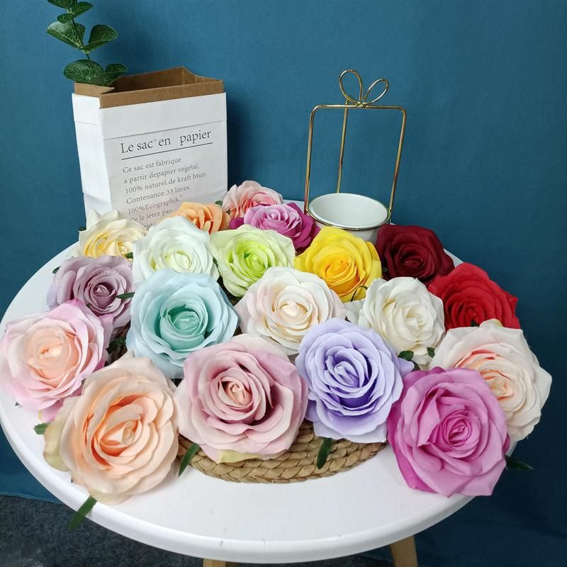 Artificial Wedding Occasion Silk Fabric Rose DIY Single Flowers Heads Flower Wall Backdrop Arrangement
