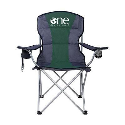 Customized Deluxe Outdoor Portable Folding Camping Premium Stripe Chair with Side Table and Pocket