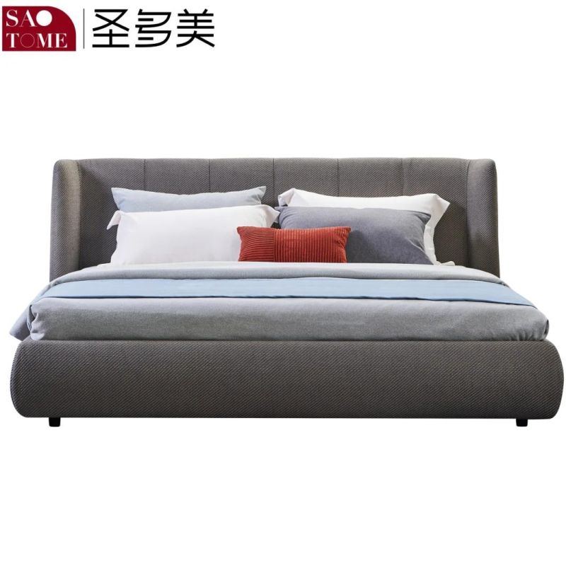 Modern Hotel Bedroom Furniture Wood Cloth 1.8m Double King Bed