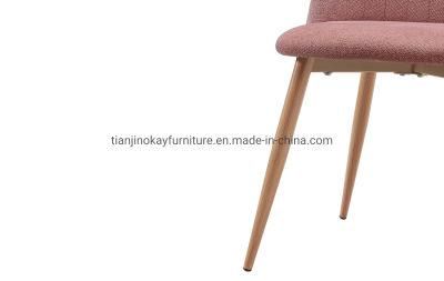New Design Wholesale Modern Home Furniture Living Room European Wood Legs Dining Chair with Optional Colors Fabric Chair