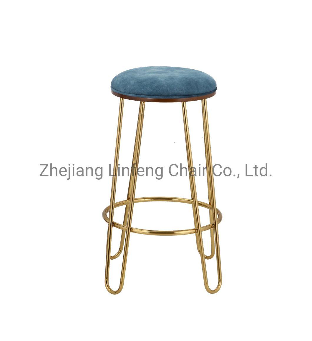 Chair Bar Counter Wholesale French Tall Table Restaurant Furniture Iron Luxury High Modern Gold Metal Stool Chair