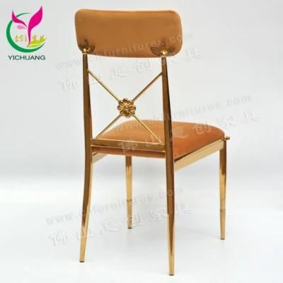 YCX-SS56 Gold Metal Cross Back Wedding Chair