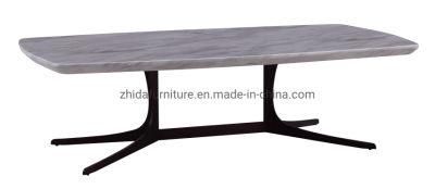 Rectangle Long Artificial Marble Center Coffee Table for Hotel Living Room