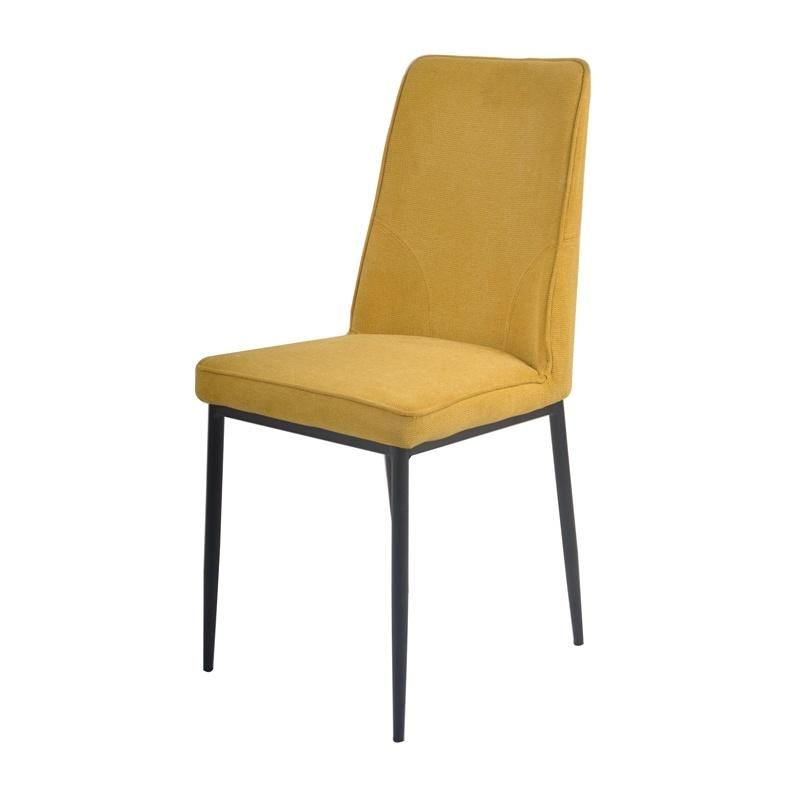 Europe′ S Best Selling Restaurant Yellow Linen Hotel Fabric Dining Chair