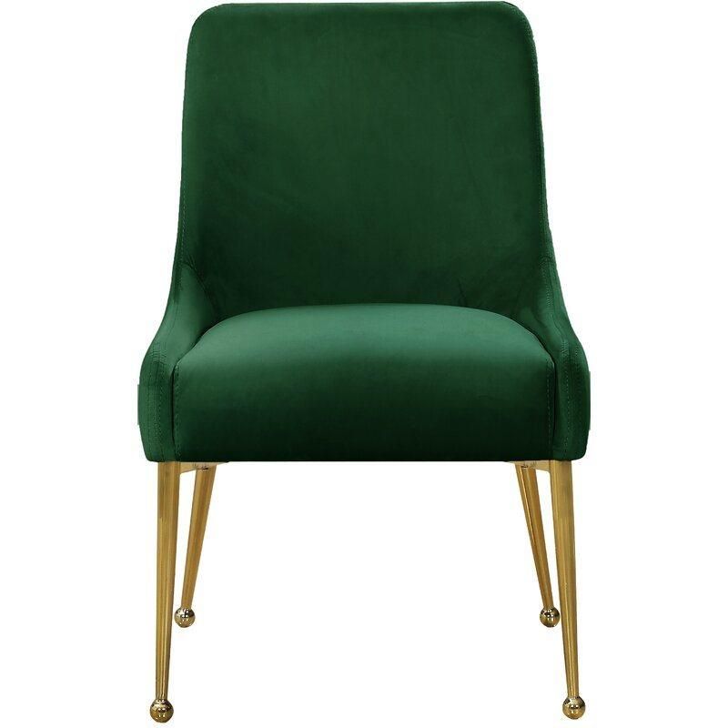 Upholstered Velvet Armchair Fabric Living Dining Room High Back Gold Armrest Chairs