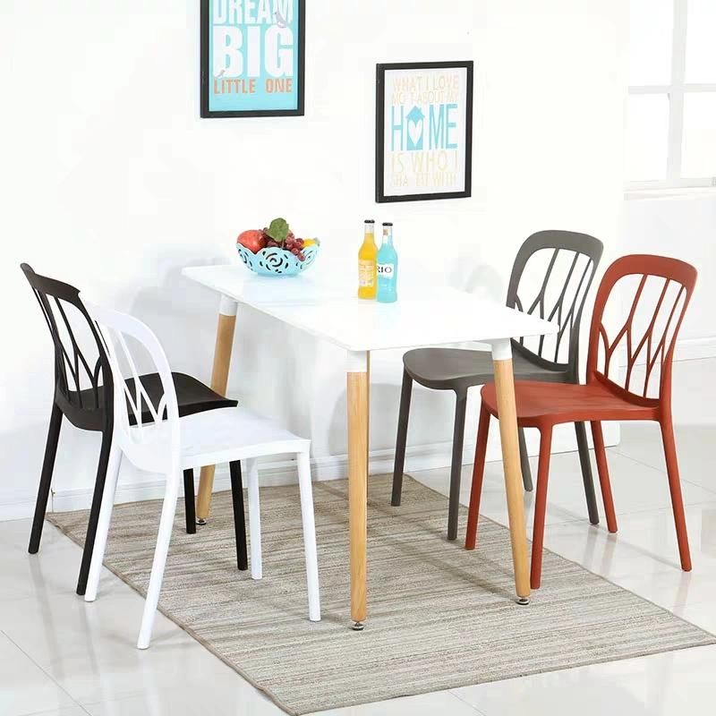 Modern Living Room Restaurant Home Outdoor Using Plastic Dining Chair Stackable Design for Bar Cafe Chair