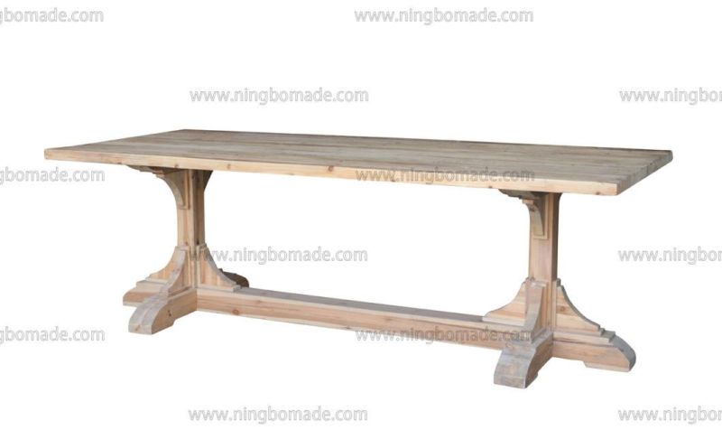 Nordic Country Farm House Design Furniture Antique Nature Reclaimed Fir Wood French Dining Table