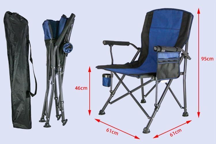 Paint Process Metal 600d Fabric Portable and Stowable Fishing Relax Folding Chair Fold up Chairs with Carry Bag