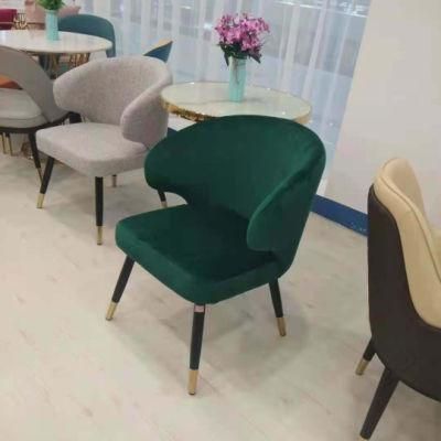 New Style Shiny Gold Color Upholstered Fabric Dining Chair
