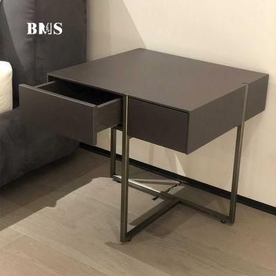 High-End Modern New Design Drawer Bedroom Bed Wood Side Table