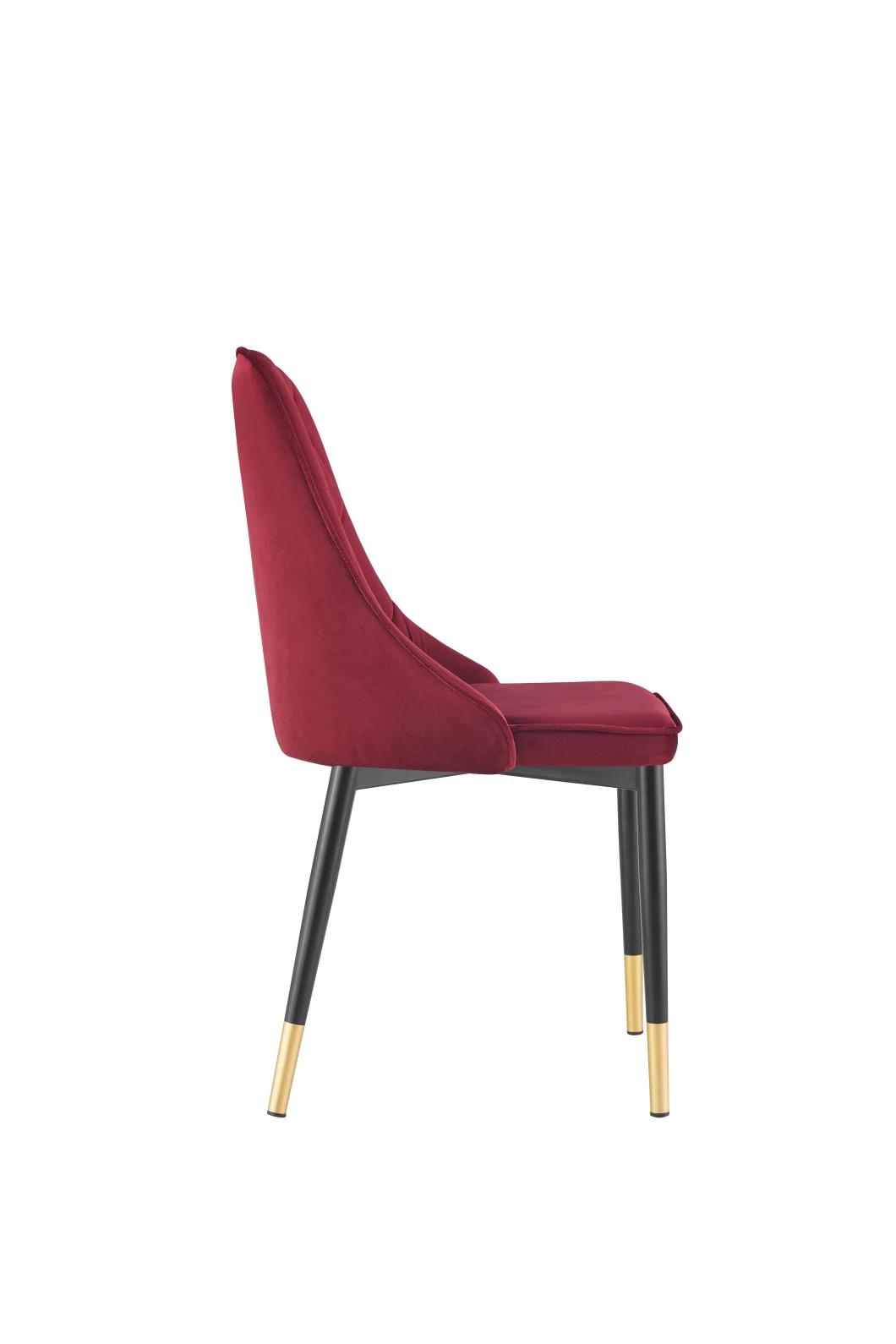 Hot-Selling Latest Style Metal Chair Velvet Wrapped Dining Chair for Dining Room Furniture