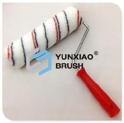 Red and Blue Double Stripe Mix Fabric Paint Roller Brush with Rubber Handle (TPR)
