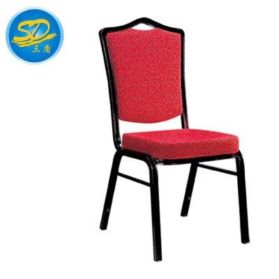 Hot Sale Red Fabric Aluminum Iron Steel Chair for Banquet Wedding Restaurant