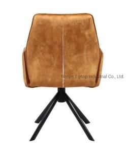 Silla Velvet Fabric Cloth Dining Room Chair with Metal Home Furniture Living Room Home Office Modern Hotel