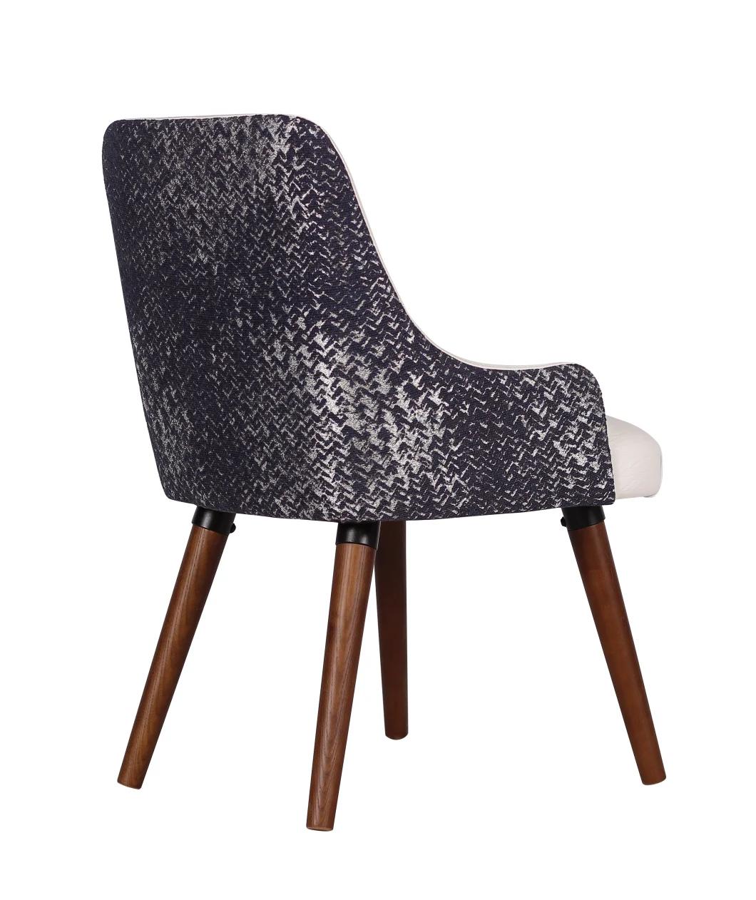 Modern Restaurant Knocked Down Wood Legs Fabric Upholstery Dining Chair