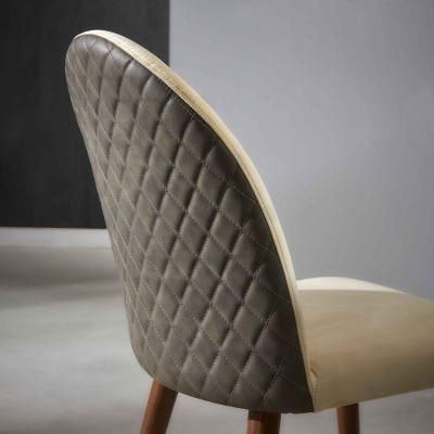 Fashion Diamond Sewing Design Chair Solid Wood Legs Furniture for Home