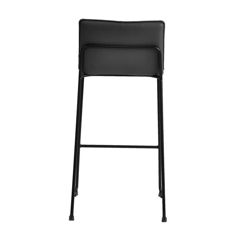 Adjustable Footrest Bar Stool Chair Genuine Leather Bar Stools with Armrest