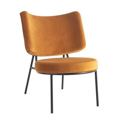 2021 New Design Modern Wing Back Soft Mat Black Powder Coated Velvet Dining Chair