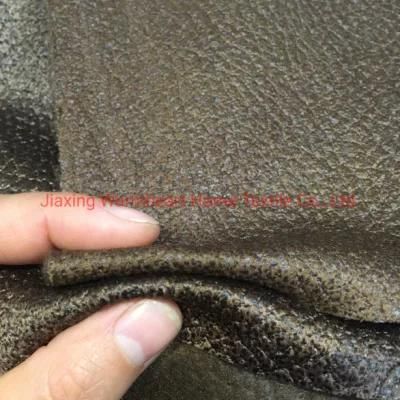 PU Looking Sofa and Furniture Upholstery Fabric Made From Velvet (621CB)