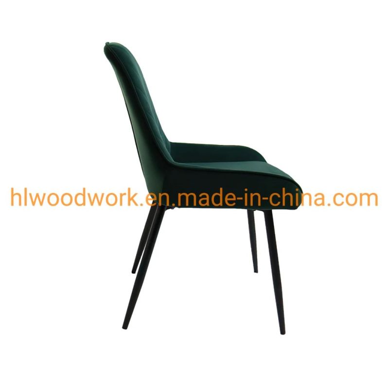 Hot Sale Modern Design Arm Metal Dinner Velvet Leisure Fabric Dining Room Sillas Upholstered Dining Chair Hotel Metal Restaurant Dining Banquet Event Chair