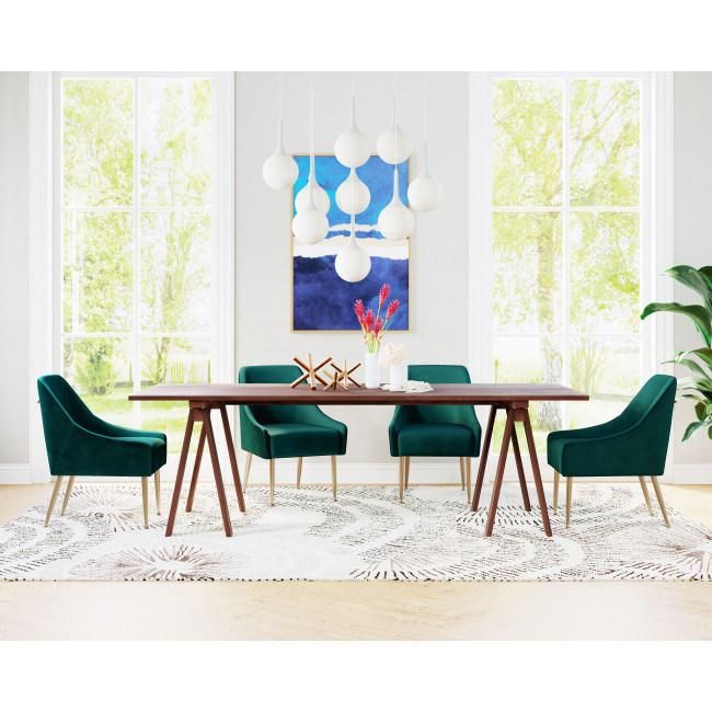 Moder Nordic Home Bedroom Living Room Sofa Furniture Upholstered Velvet Dining Sofa Chair with Chromed Gold Legs