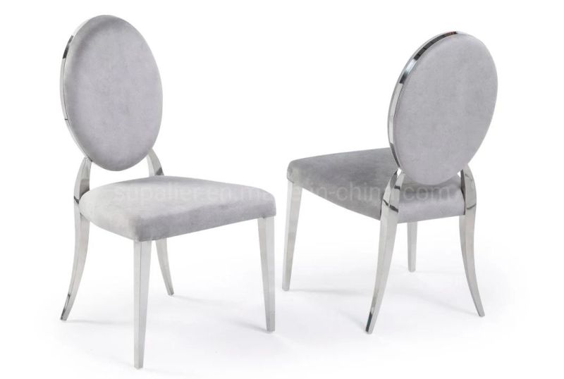 European Style Grey Velvet Restaurant Chairs for Dining Room Furniture