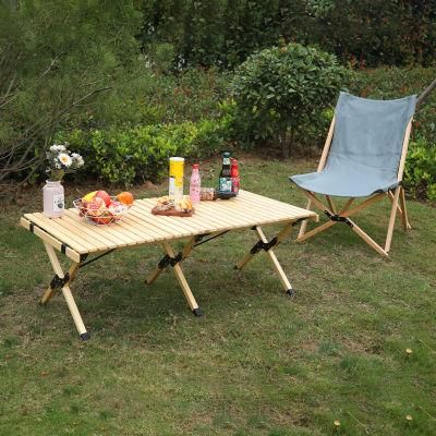 Outdoor Portable Wooden Table Folding Picnic Table Foldable Beach Table