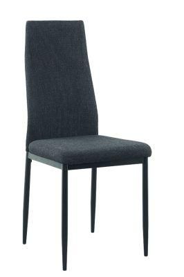Black Fabric with Black Powder Coating Legs Dining Chair