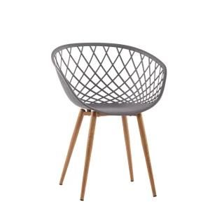 Wholesale Nordic Design Polypropylene Tulip Dining Plastic Chairs with Beech Wood Leg