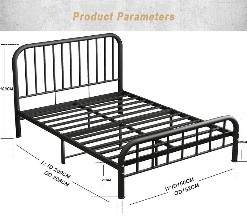 New Design Hotel Metal Bed Simple Single King and Queen Size Steel Bunk Bed for Hotel and Hostel and Bedroom