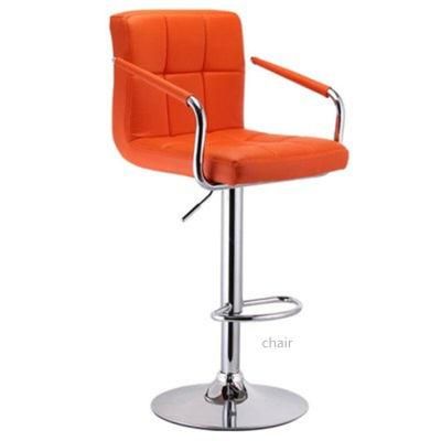 Fabric Upholstery Swivel Footrest Height Bar Chair Faux Leather Modern Design Swivel Adjustable Bar Stool