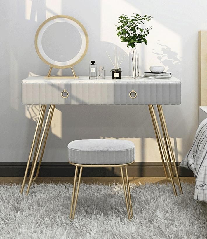 Design Bedroom Small Makeup Table Modern Simple Multifuntion Vanity MDF Drawer Dresser with Mirror Storage Dresser