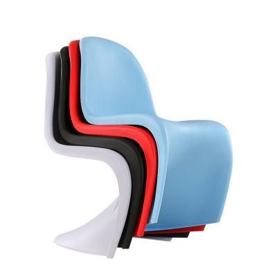 Hotel Lobby Classic Stacking Colorful Pandon Chair S Shape Plastic Living Room Side Dining Chair