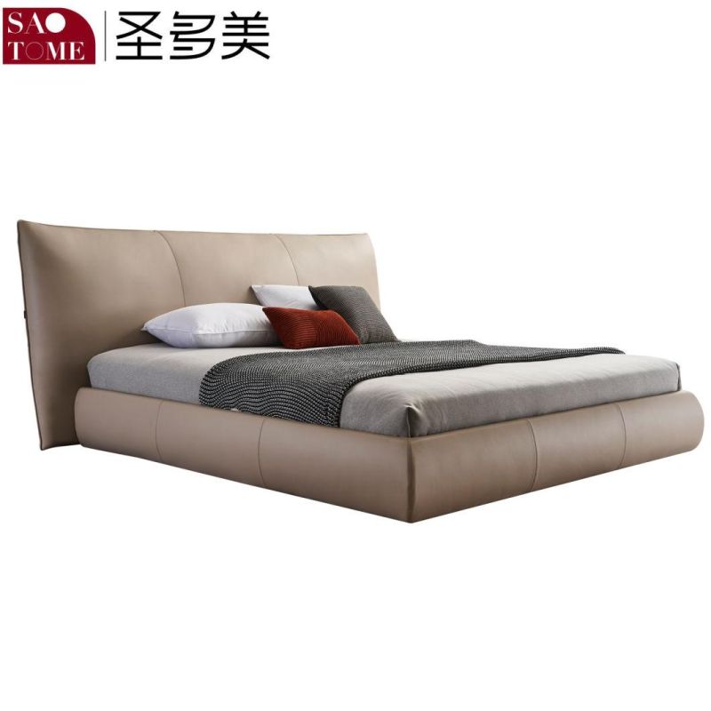 Italian Style Flat Wood China King Bedroom Furniture Bed