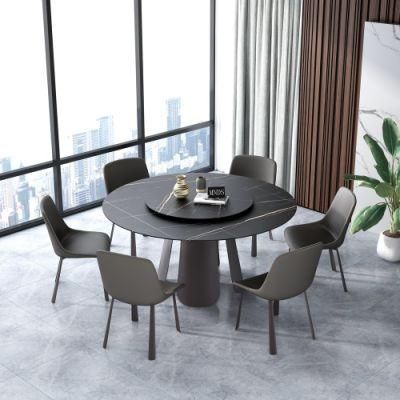 Home Dining Room Modern Elegant Dining Table Leather Chair Dining Furniture Set