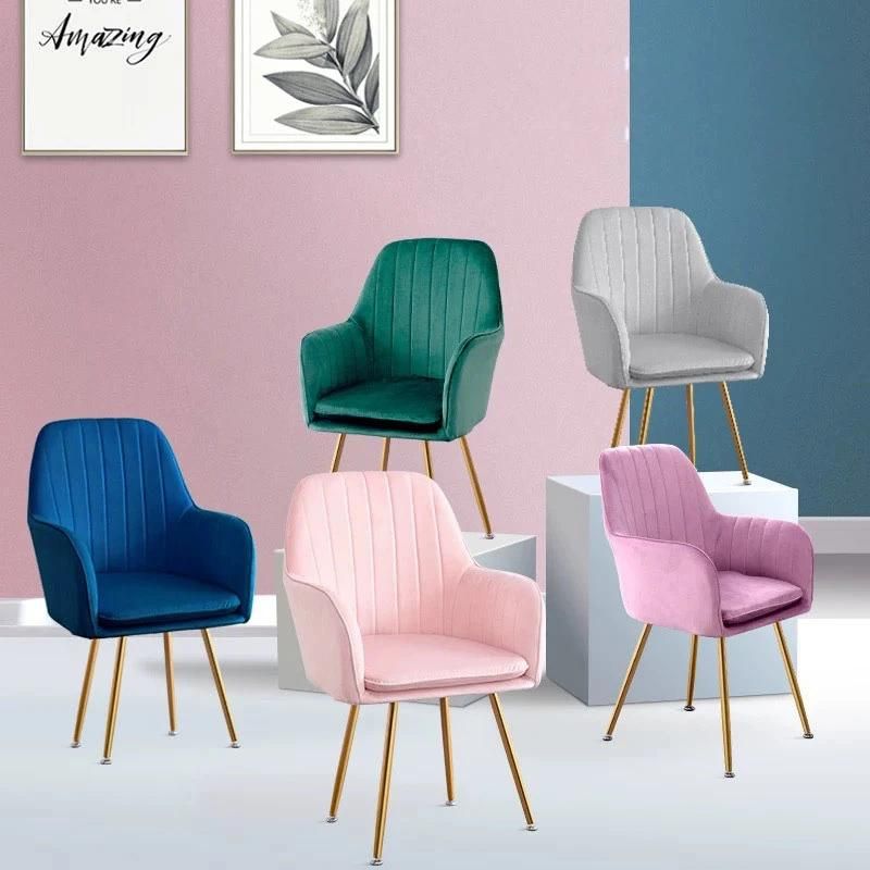 New Design Senfan Green Velvet Metal Leg Modern Cn Stable High Quality Luxury Comfortable Popular Dining Chair