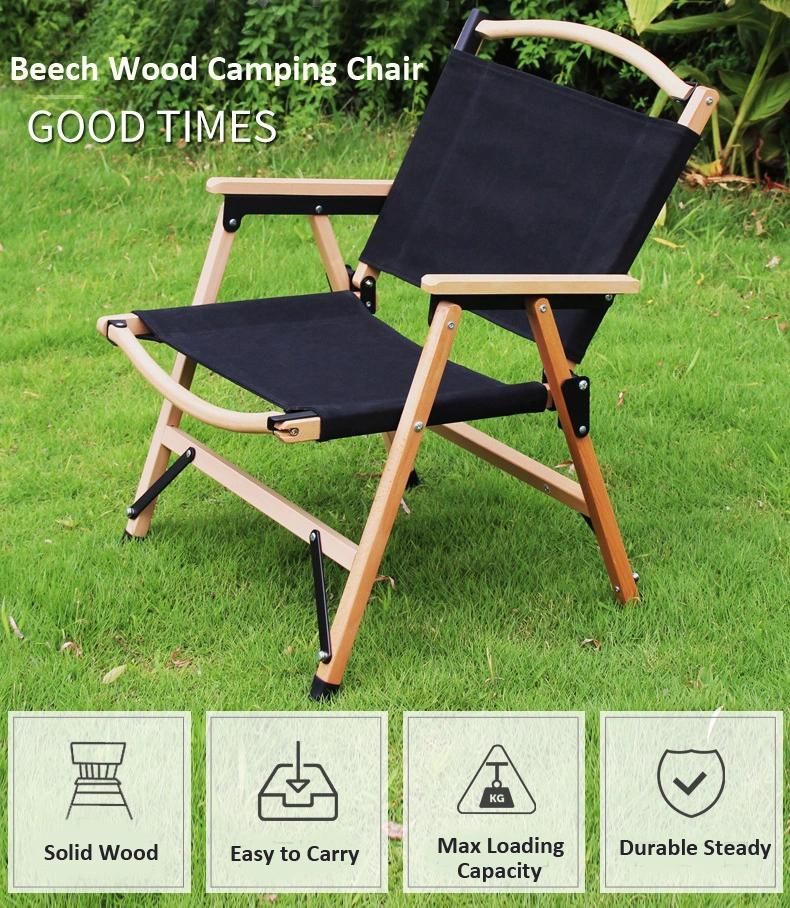 Solid Beech Wood Plus High-Quality Fabrics of Canvas Makes Good Quality Wooden Folding Chair