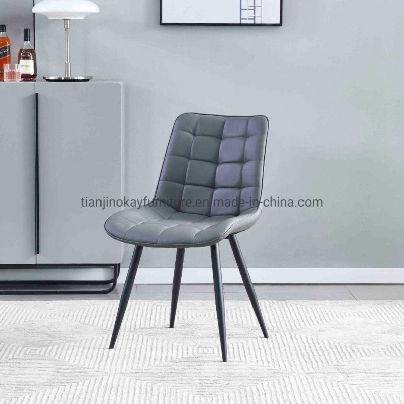 Home Furniture Hotel Luxury Upholstered Soft Back Velvet Fabric Dining Chair with Metal Legs Soft Velvet Seat for Lounge Dining Kitchen Chair