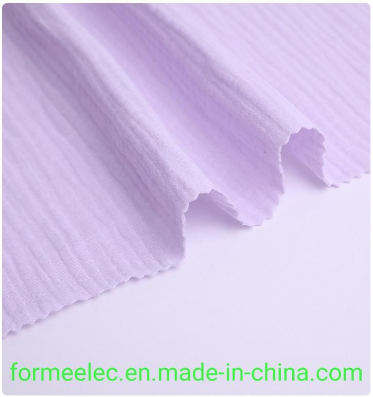 Textile Fabrics Garment Cloth 120g 40s Double Layer Gauze Crepe Fabric Cotton Seersucker